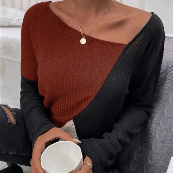 Color block waffle knit tee - Picture 2 of 6